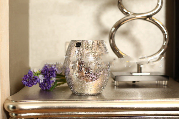 Electroplated Silver Glass Vase Flower