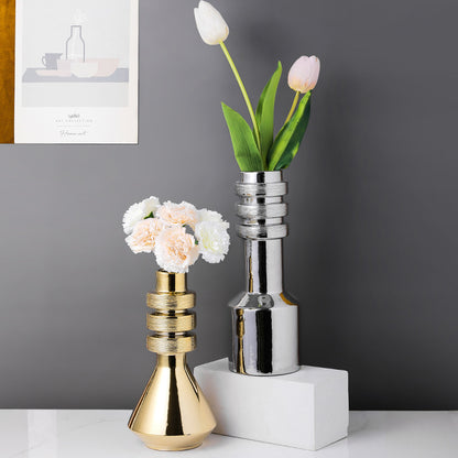 Gold And Silver Color Ceramic Vase