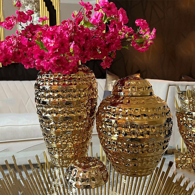 Light Luxury Electroplated Ceramic Vase