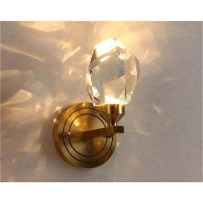 Modern Villa Art Rotating Light Luxury Crystal Wall Lamp