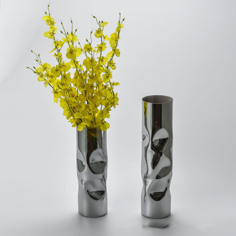 Luxury Silver Glass Vase Floral Decorations