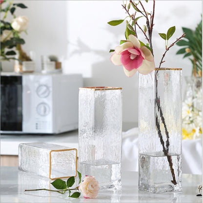 Transparent Gold-painted Glass Vases